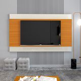 Painel Para Tv Até 65 Polegadas Itália 180cm Cor:off White/cedro