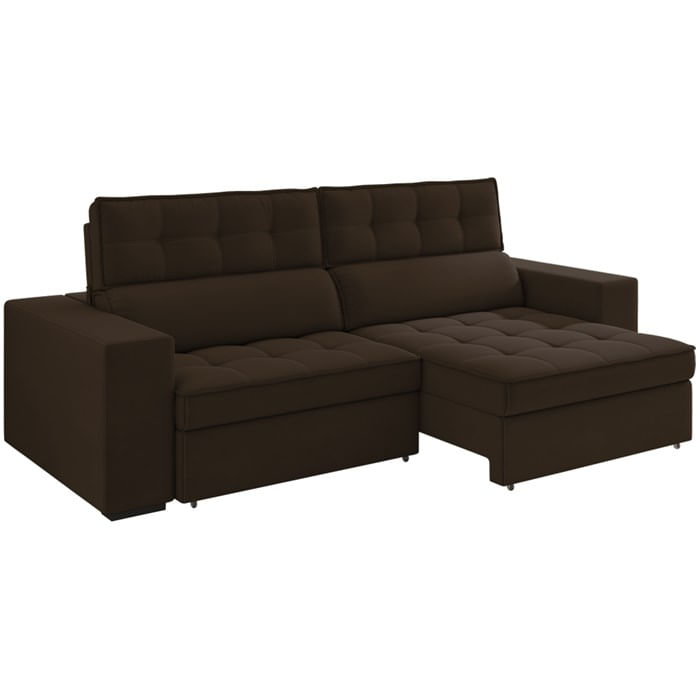 Sofa Retratil E Reclinavel 3 Lugares 218 Cm Evidence Sl 942 Veludo Moll