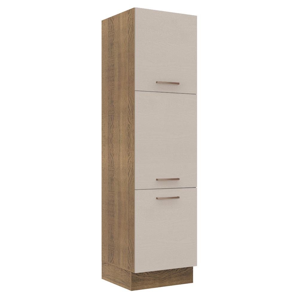 Paneleiro 60 Cm 3 Portas Rustic/crema Agata Madesa