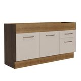 Balcão De Pia 150 Cm 2 Portas E 2 Gavetas (sem Tampo E Pia) Rustic/crema Agata Madesa