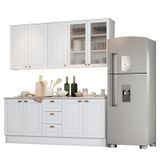 Cozinha Completa Americana 4 Peças Branco Com Tampo - Móveis Henn