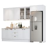 Cozinha Completa Americana 5 Peças Com Lateral Branco - Móveis Henn