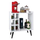 Aparador Decorativo Compacto Com Adega Cantinho Café Bar Sala Escritório Apartamento Área Gourmet Moderno  Baden Branco  Rpm