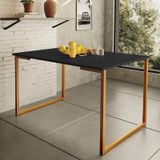 Mesa De Jantar Steel Estilo Industrial Pés De Aço 120x80cm Cobre/preto