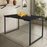 Mesa De Jantar Steel Estilo Industrial Pés De Aço 120x80cm Preto/preto