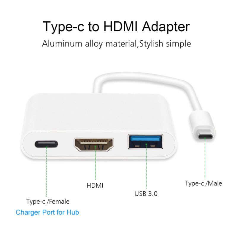 Tipo C Para Hdmi Adaptador Tipo C Usb 3.1 Hub Usb-c Para Usb 3.0/