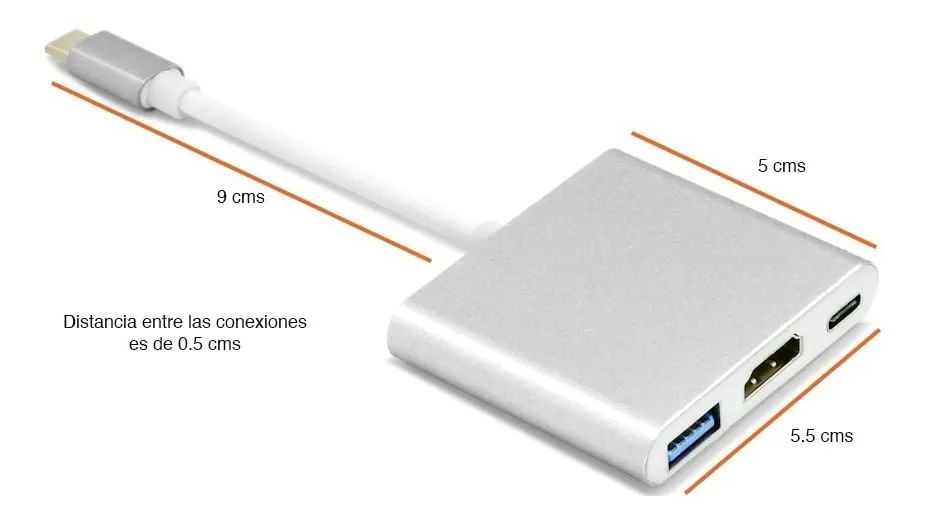 Adaptador De Hub Tipo C Usb Ca Hdmi 4k Usb 3.0 Tipo C Macbook