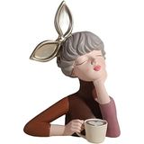 Estátua De Menina De Resina Estatueta De Menina Moderna Escultura De Menina Modelo De Forma De Meninas Para Sala De Estar Decoração De Mesa