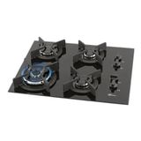 Cooktop Fischer 4 Bocas Mesa de Vidro Preto Tripla Chama Infinity Bivolt