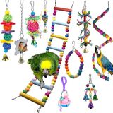 Brinquedos Para Pássaros 10 Pacotes De Brinquedos De Poleiro De Pássaro E Acessórios Para Brinquedos De Carrinho De Papagaio Cinza Africano