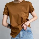 Camisetas De Algodão De Seda Macia Das Mulheres Loose Fit Tops = S