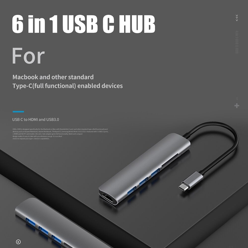 Usb 3.1 Tipo C Para Hdmi Hub 4k Thunderbolt 3 Usb C Hub Pd Ada