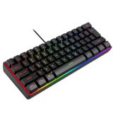 Teclado Iluminado Rgb 60% Teclado Mecânico Para Jogos Compacto 61 Teclas Teclado De Escritório Com Fio Com Interruptor Azul Para Windows Lap