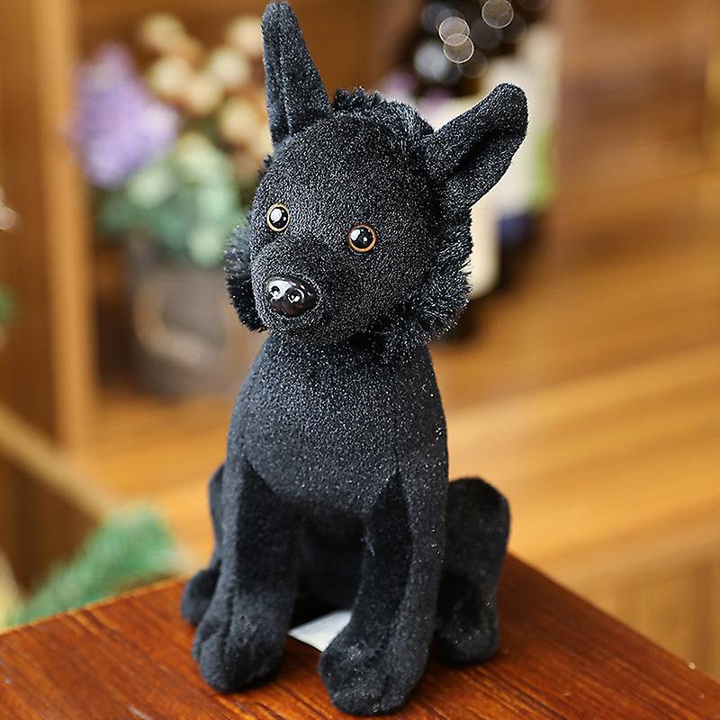 Crianças Stuffed Pelúcia Animais Brinquedos Lifelike Black Mini Dogs