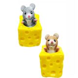 2pcs Bonito Queijo Mouse Descompressão Lento Re Bound Brinquedos Assustador Pinch Descompressão Toy Dolls