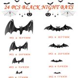 Max 12 Halloween Bats 72pcs Decorações Adesivos Janela Pl