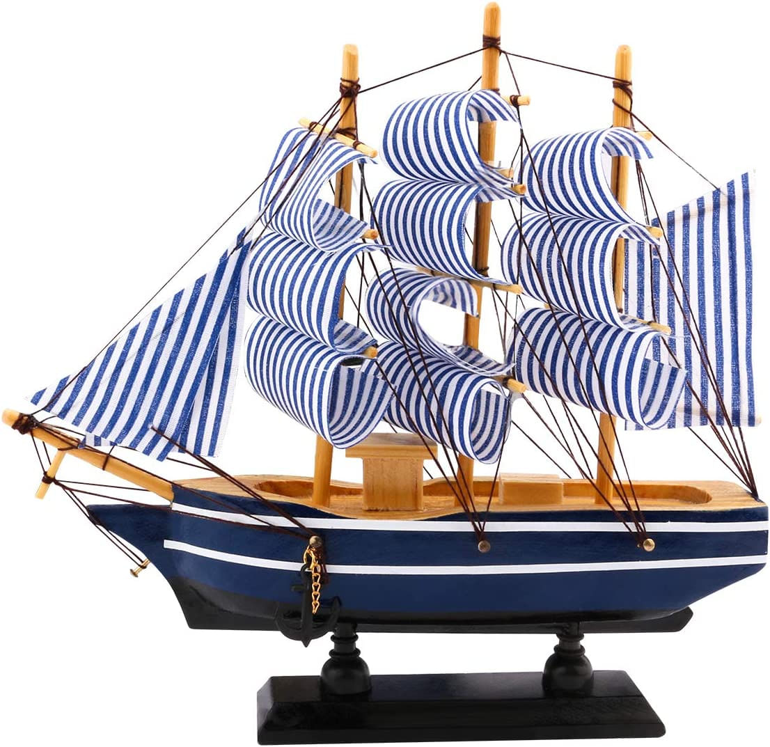 Decoração De Modelo De Veleiro, Decoração Náutica De Barco À Vela De Madeira 7 “x 8 Modelo Navio Para Festa Temática Do Oceano E Decoração