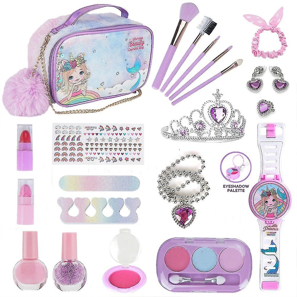 Crianças maquiagem cosméticos jogar caixa princesa maquiagem menina  brinquedo jogo conjunto batom sombra olho segurança não tóxico brinquedos  kit para