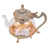 Conjuntos De Chá De Café Palácio Vidro Dourado Metal Chaleira Fria Cafeteira Estilo Europeu Decoração De Casa Copos Dourados