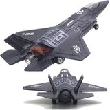 Avião Militar A Jato De Caça Modelo F-35 Aeronave Exército Força Aérea Diecast Metal Pull Back Avião De Ataque De Bombardeiro Com Luzes E S