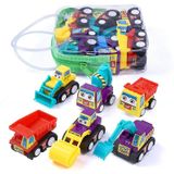 6 Pcs Mini Fricção Alimentado Brinquedo Carro De Engenharia Veículo Brinquedo