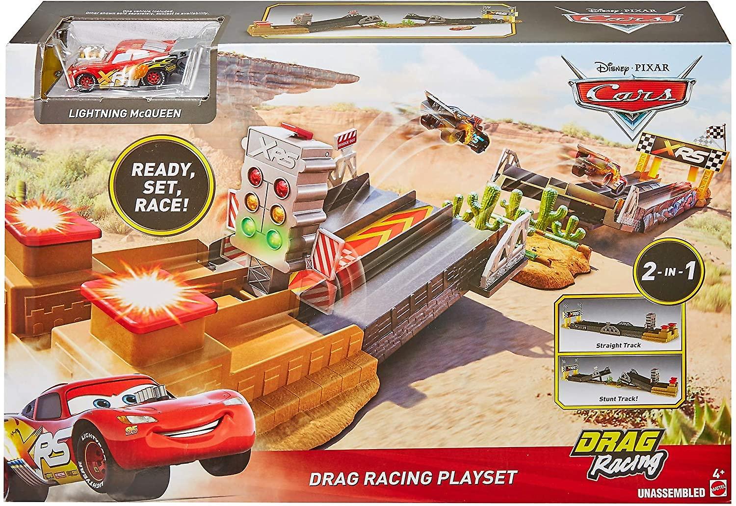 Disney Pixar Carros Carros Xrs Drag Racing Playset Car Track Wit