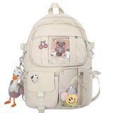 Mochilas Menina Estudante Mochila Transparente Bolsa Escolar Coreana De Estudante Do Ensino Médio Branco