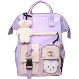 Mochila Kawaii Com Alfinete Kawaii E Acessórios Mochila Mochila Estética Fofa Mochila Kawaii Fofa Para Escola (roxo) Roxo -