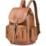 Mochila Feminina Vintage De Couro Do Plutônio Bolsa De Ombro Feminina Casual Mochila De Viagem Bolsa De Ombro Impermeável Bolsa De Escola Un