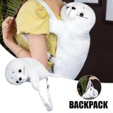 Mochila De Foca Fofa Super Soft Animais De Pelúcia Boneca Grande Capac