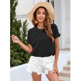 Casual Fashion Mulher Manga Curta T-shirt S