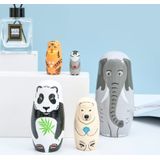 Bonecas De Nidificação De Elefante De Nariz Longo Matryoshka De Madeira Russo