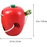 2023 - 2pcs Madeira Amarração Maçã Pera Rosqueamento Brinquedos Early Le