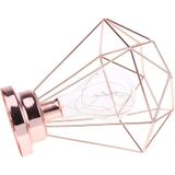 Lâmpada De Mesa De Diamante, Bateria De Geometria De Sombra De Metal De Cobre