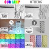 Lâmpada De Cristal 16 Cor Mudando Rgb Luz Noturna Touch Lamp Eua