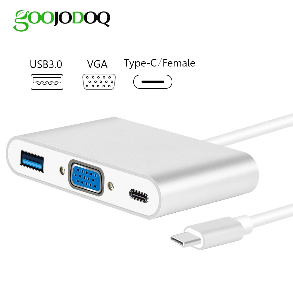 Adaptador Usb, Hub Usb Tipo C Para Vga Usb3.0 U Splitter