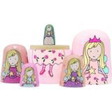 5 Pcs Bonito Anjo Princesa Handmade Aninhamento Bonecas Tapete Russo