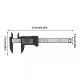 1 Embalagem De Fibra De Carbono Plástico Preto Lcd Vernier Pinça