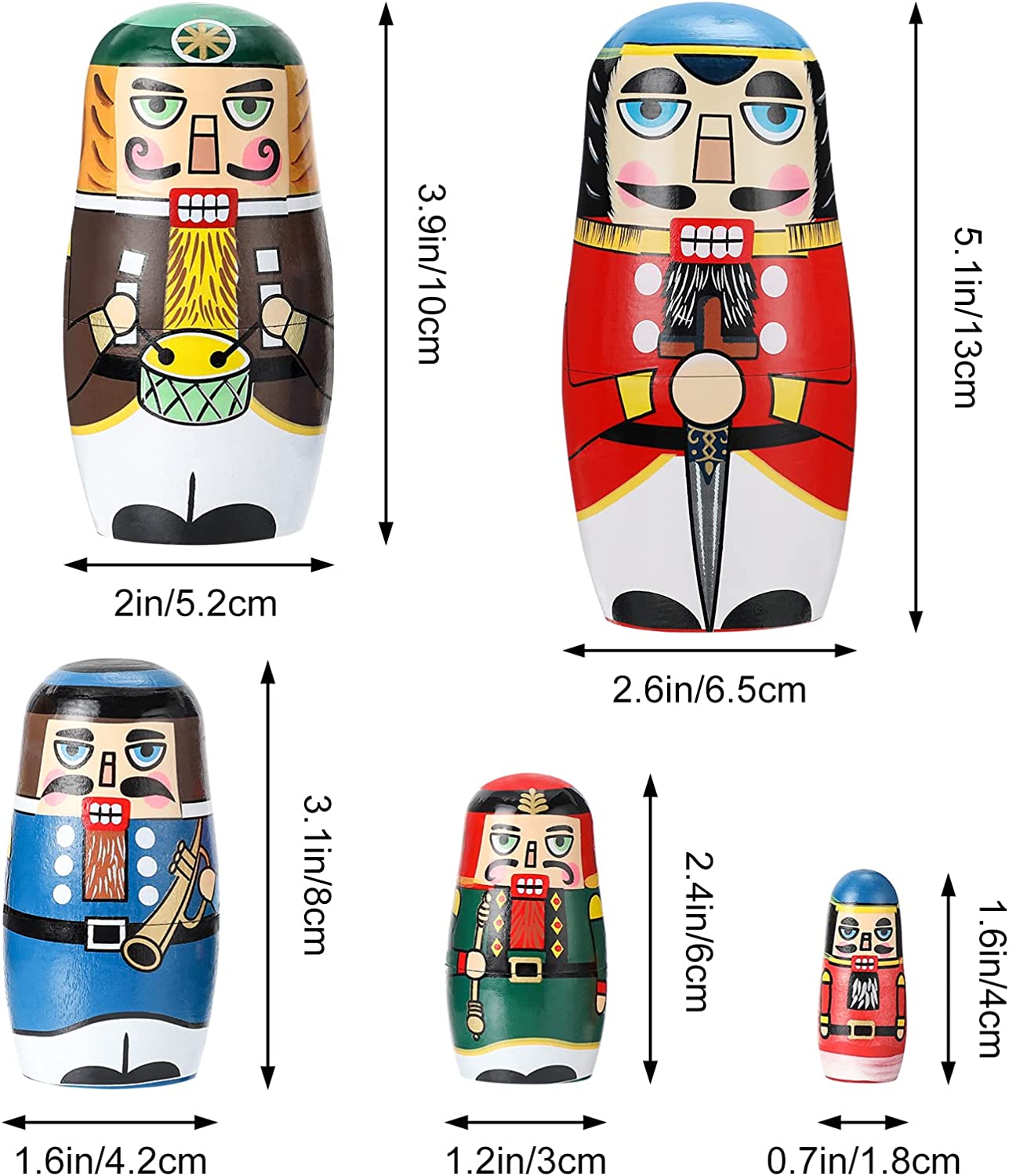 Natal Russo De Madeira Matryoshka Handmade Nutcracker Madeira