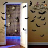 Halloween Morcegos Decoração Pvc 3d Horror Realista Morcego Parede D