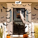 120 Pces Halloween Decorações Morcegos De Parede Adesivos Plástico 3d