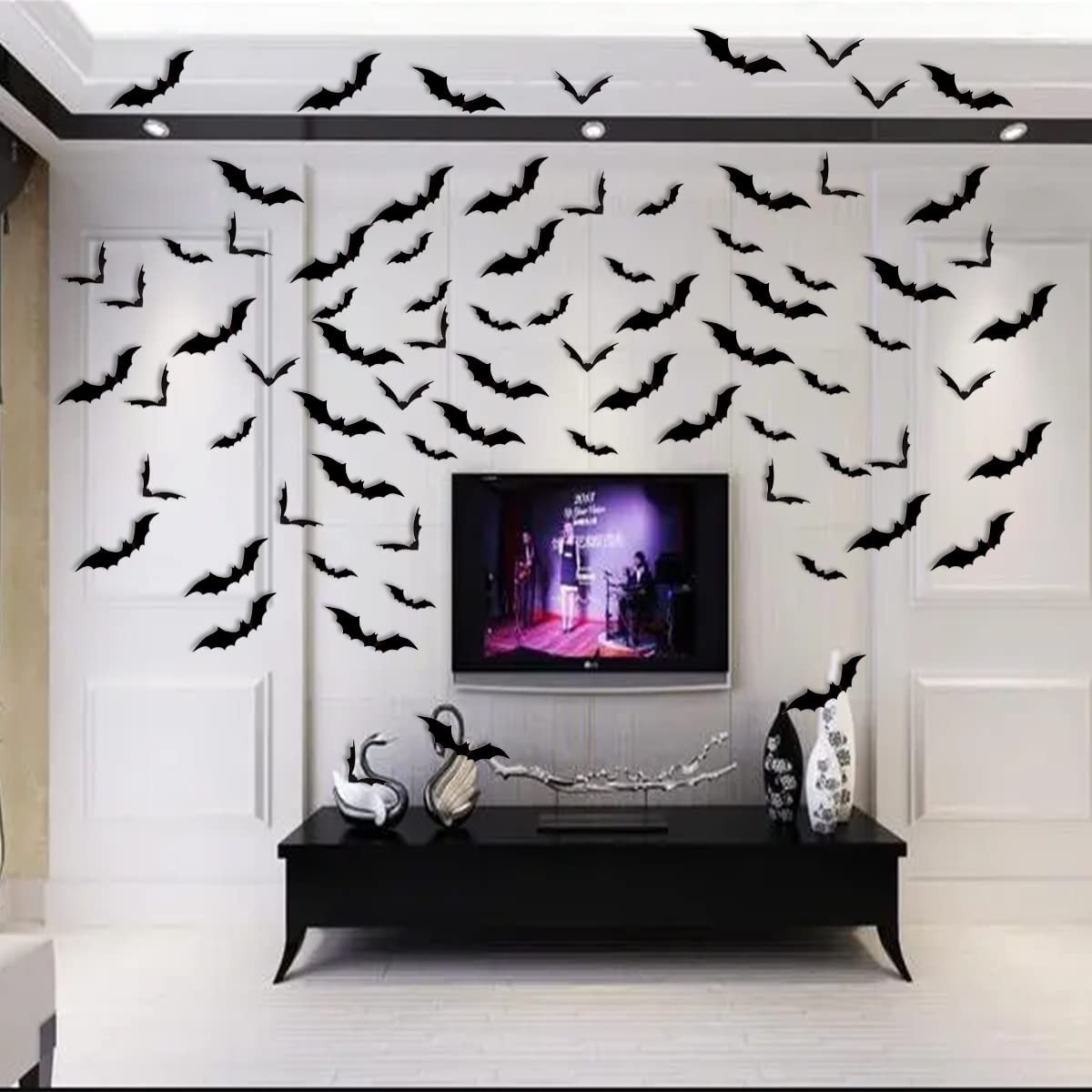 168pcs Halloween 3d Morcegos Decoração, 4 Tamanhos Diferentes Reali