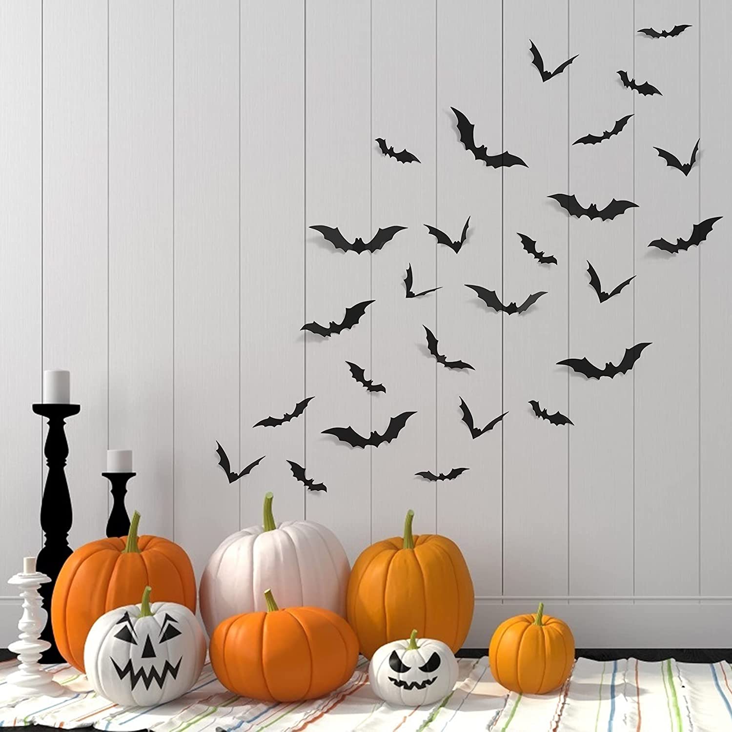 72 Pcs Halloween Morcegos Decoração De Parede - 3d Halloween Decoração De Parede S