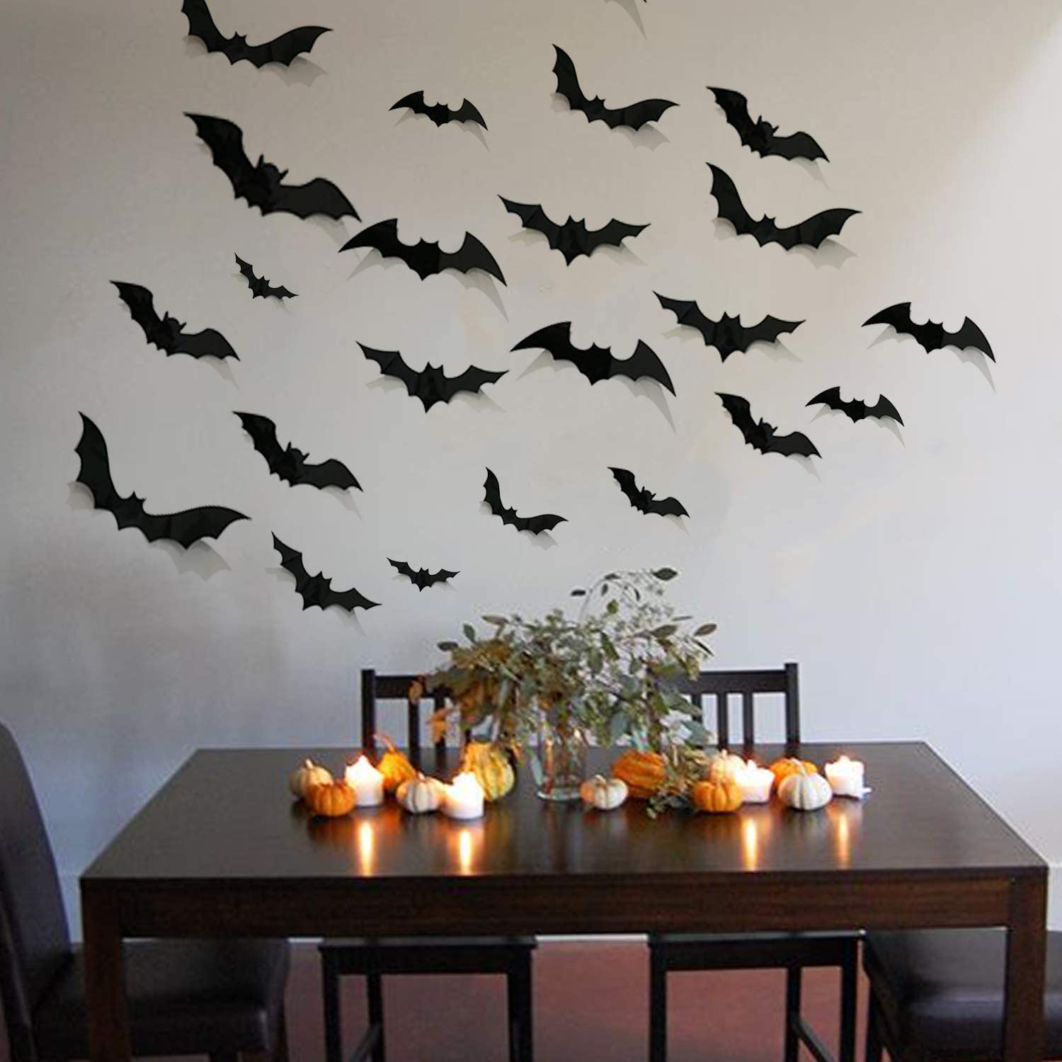 68pcs Bat Decoração De Parede, Halloween Bats Decorações 3d Morcegos Wal