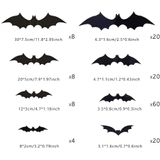 148 Pcs Halloween Bat Decoração, Pvc Preto 3d Morcegos Assustadores W