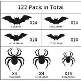 120 Peças Decorações De Halloween Removível 3d Morcego Parede Decal