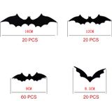 120 Pcs Halloween Black Bats Parede Decoração Decalque Adesivos, 4 Di