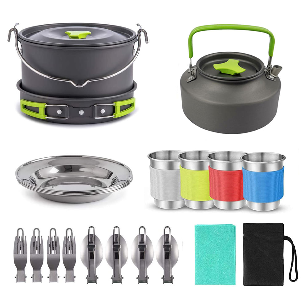 Camping Cooking Pot Set, Camping Cookware Stove Aluminum Pot