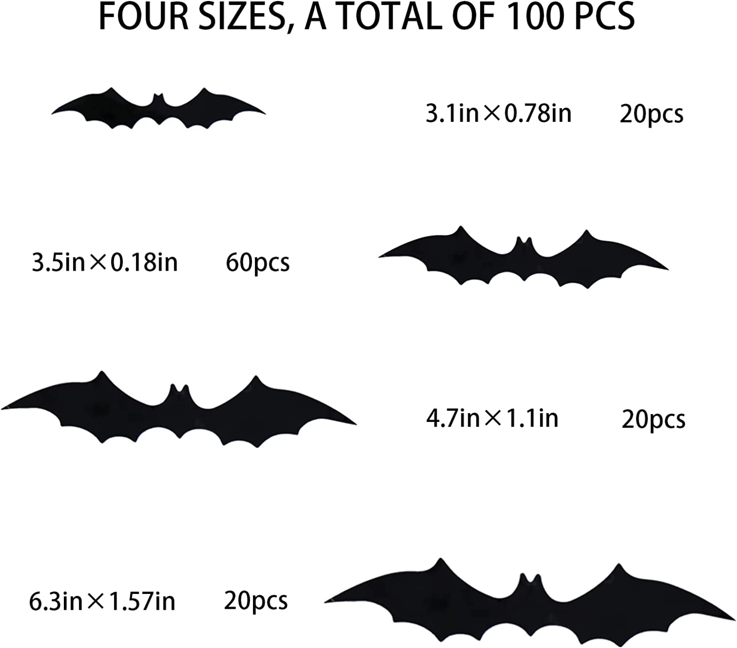 Halloween Bats Adesivos De Parede, Pvc Janela De Parede Removível Doo