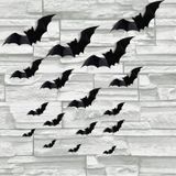 16 Pcs Diy Bat Adesivos, 3d Decorativo Morcegos Assustadores Vara De Parede